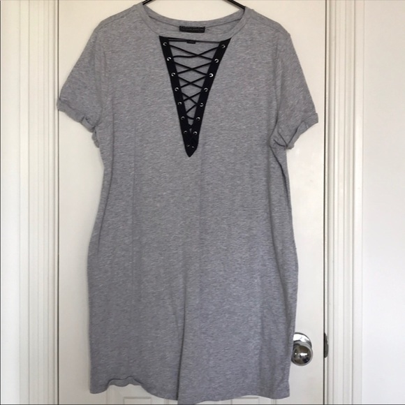 Forever 21 Dresses & Skirts - Forever 21 Grey Lace Up